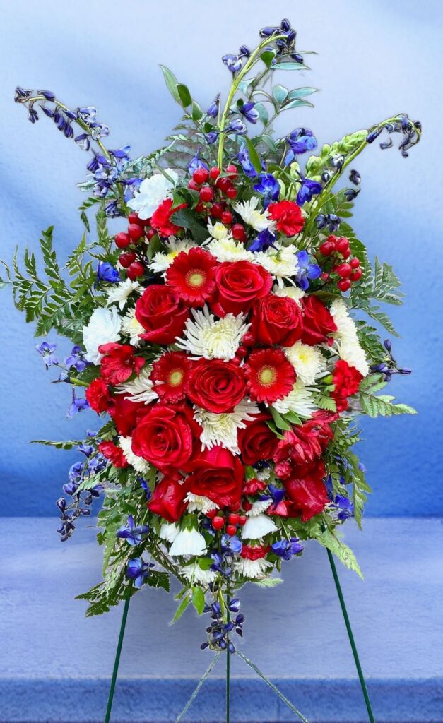 Patriot Red white and blue standing spray - Main view