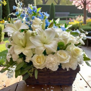 White Garden in a Basket