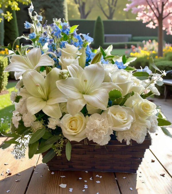White Garden in a Basket