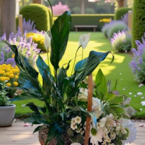 Peace Lily Plant Basket