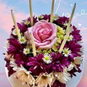 birthday cake of flowers