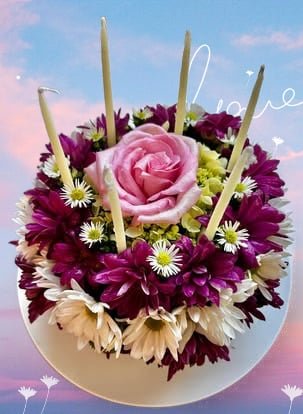 birthday cake of flowers - Main view