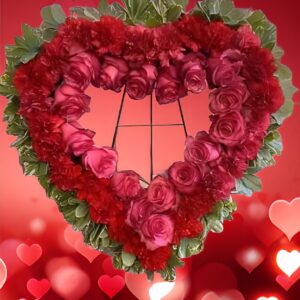 Heart wreath standing spray