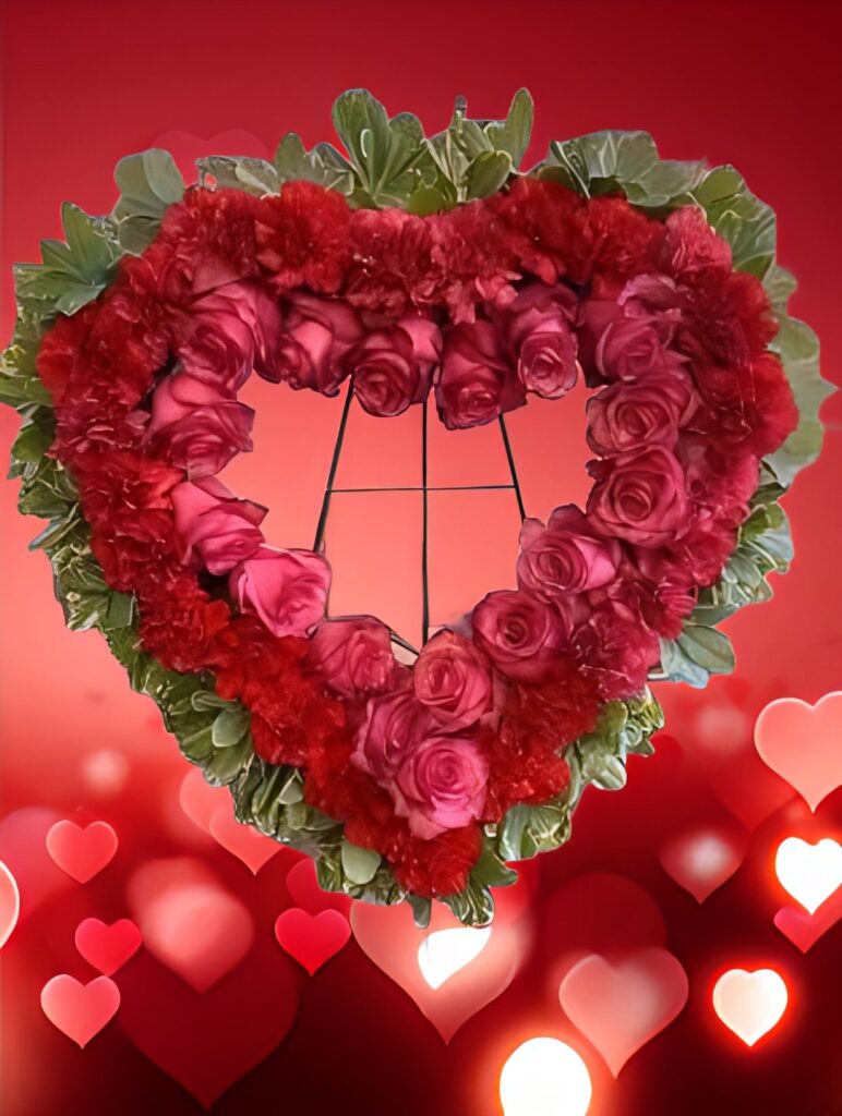 Heart wreath standing spray - Main view