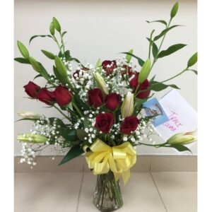 Roses  w/ Lilies & Baby Breath