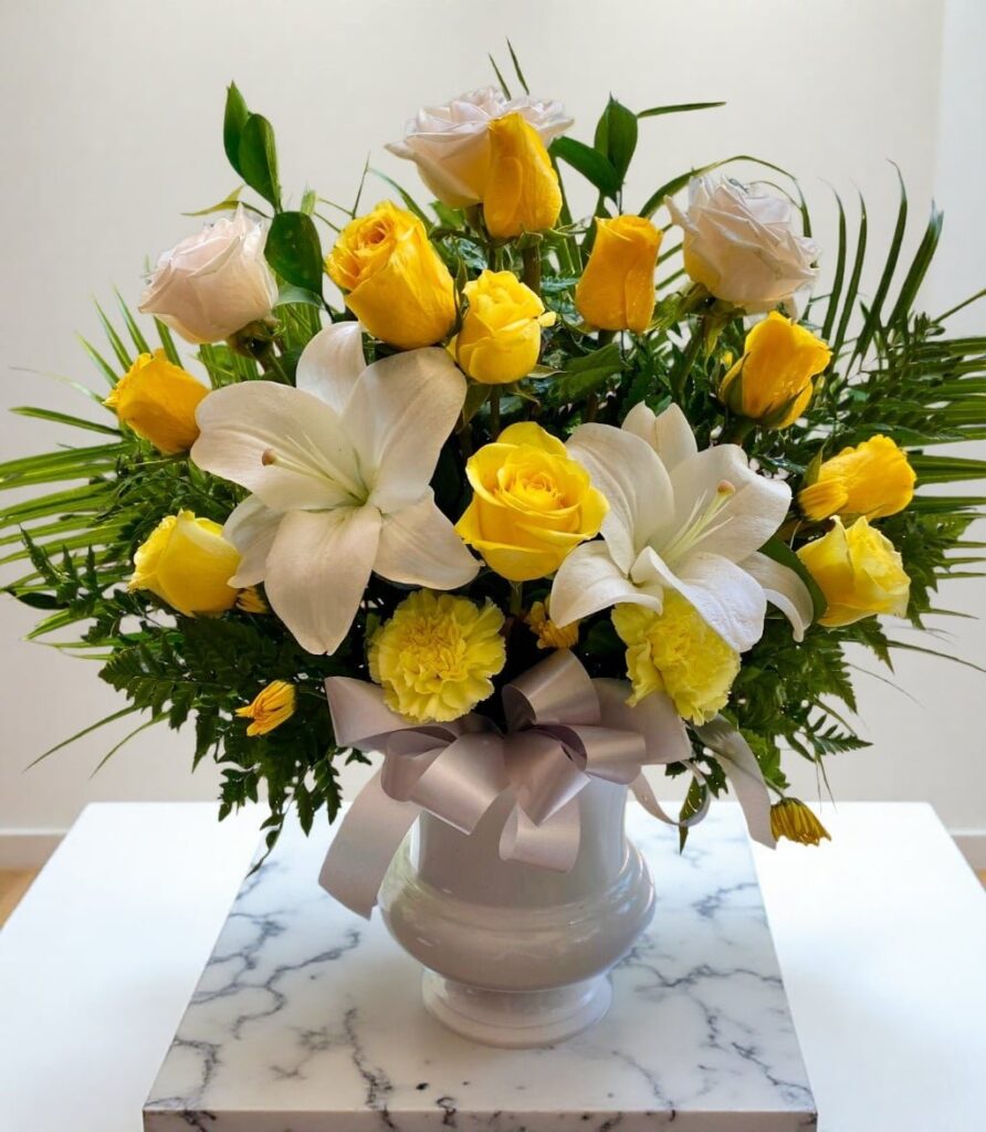 yellow memories floral urn - Main view