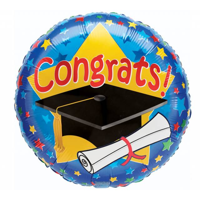 Congrats Grad Themed Mylar - Main view