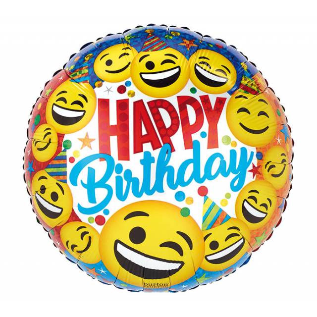 Smiley Emoji Birthday Balloons - Main view