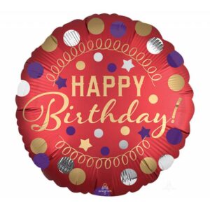 Bright Red Birthday Mylar