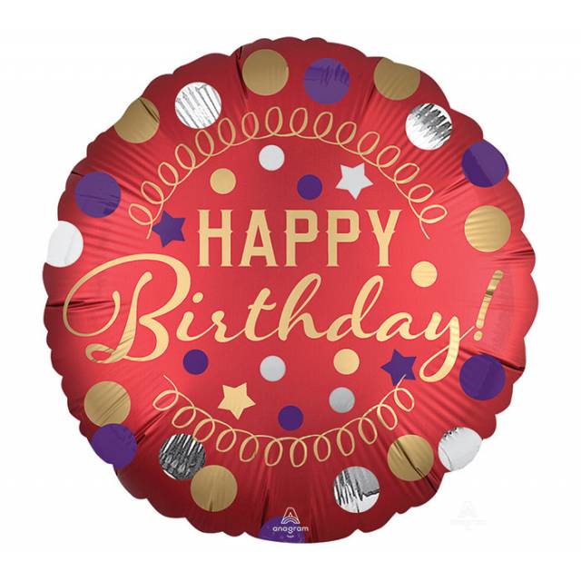 Bright Red Birthday Mylar - Main view